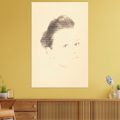 Espressive Black Halftone Effect Woman Face Canvas (Insitu (Woonkamer))