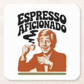 Espresso Aficionado - Java Lover Vierkante Kartonnen Onderzetter (Voorkant)