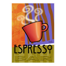 Espresso Bar | oranje lila olijfgroen