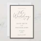 Espresso Beige Script Classic Minimalist Wedding  Kaart (Voorkant)