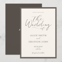 Espresso Beige Script Klassieke Minimalistische Tr