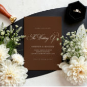 Espresso Brown Elegant Fall Wedding Invitation