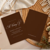 Espresso Brown Elegant Fall Wedding Invitation