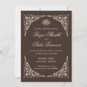 Espresso Brown Islamic Wedding Kaart (Voorkant)