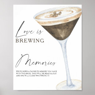 Espresso Bruiloftsfeest Herinneringen met de bruid Poster