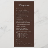 Espresso Bruin & Zilver Schrift Huwelijksprogramma Programma (Achterkant)