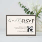 Espresso Classic Minimalist Wedding QR Code RSVP (Debout devant)