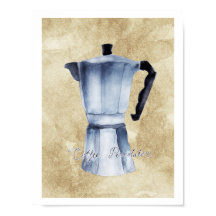 Espresso Coffee Moka Pot Waterverf Art