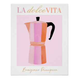 Espresso Coffee Poster, Italië Wall Art Print Perfect Poster