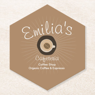 Espresso Coffee Shop Business Logo Kartonnen Onderzetters