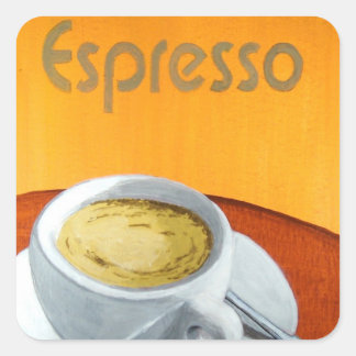 Espresso Coffee Vierkante Sticker
