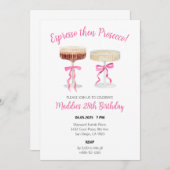 Espresso dan Prosecco Verjaardag Uitnodigen Ontwer Kaart (Voorkant / Achterkant)