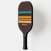 Espresso drijft over striping met naam pickleball paddle (Links)