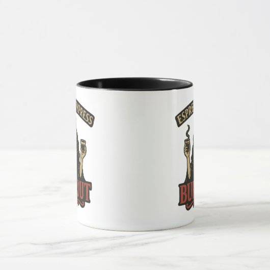 Espresso Empress Burnout Vintage Illustration Mug (Centre)