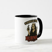 Espresso Empress Burnout Vintage Illustration Mug (Devant droit)