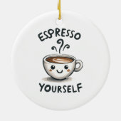 Espresso Jezelf koffie Keramisch Ornament (Achterkant)