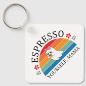 Espresso Jezelf Mama - Retro Rainbow Ghost Sleutelhanger (Voorkant)