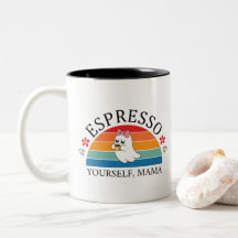 Espresso Jezelf Mama - Retro Rainbow Ghost