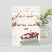 Espresso Jumeau à thème Grossesse Faire-part (Debout devant)