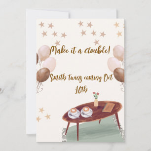 Espresso Jumeau à thème Grossesse Faire-part