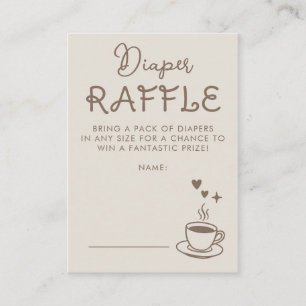 Espresso Koffie Luier Raffle Baby Shower Ticket Informatiekaartje