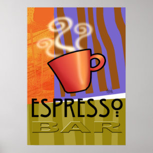 Espresso koffiebar - Pop Art Poster