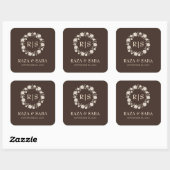Espresso Luxe Brown and Beige Wedding Vierkante Sticker (Vel)