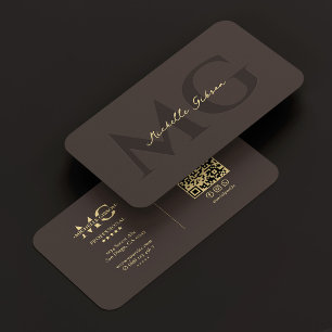 Espresso Luxe Professionele Initialen Modern Visitekaartje