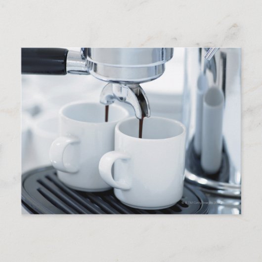 Espresso-machine maakt koffie briefkaart (Voorkant)
