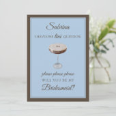 Espresso Martini Alsjeblieft Bridesmaid voorstel Kaart (Staand voorkant)