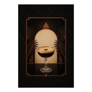 Espresso Martini Art Deco Poster Printbare Koffi Perfect Poster