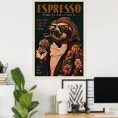 Espresso Martini Art Déco vintage Boire Sloth (Bureau à domicile)