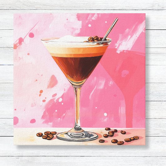 Espresso Martini avec toile de haricots de café