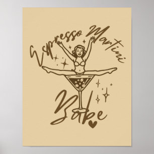 Espresso Martini Babe Poster