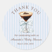 Espresso Martini Baby Shower Thank you Sticker (Devant)