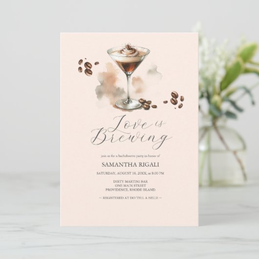 Espresso Martini Bachelorette Invitations (Debout devant)