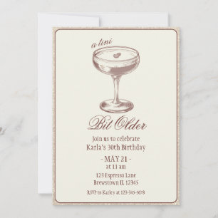 Espresso Martini Beetje Ouder Elegant 30e Verjaard Kaart