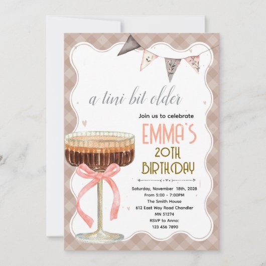 Espresso Martini birthday party invitation Kaart (Voorkant)
