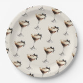 Espresso Martini Black Bow Bridal Shower Papieren Bordje (Voorkant)