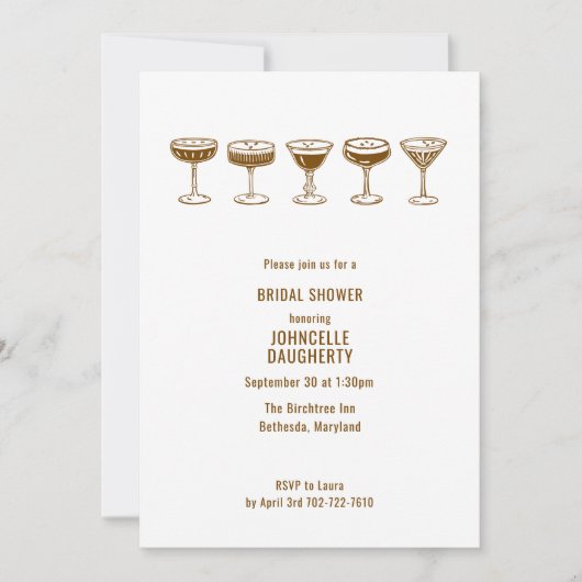Espresso Martini Bruidsdouche met QR-code Kaart (Voorkant)