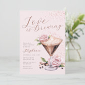 Espresso Martini bruidsdouche uitnodiging (Staand voorkant)