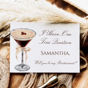 Espresso Martini Bruidsmeisje Voorstelkaart Kaart