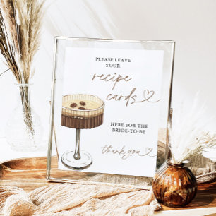 Espresso Martini Bruidsreceptkaartjes Bord, Recept Poster