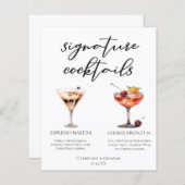 Espresso Martini Cerise Français 75 Cocktails Menu (Devant / Derrière)