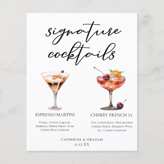 Espresso Martini Cherry Frans 75 Cocktails Menu (Voorkant)