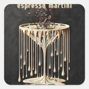 Espresso Martini Cocktail Hour Vierkante Sticker