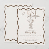 Espresso Martini Cocktail Kerstfeest Kaart (Voorkant / Achterkant)