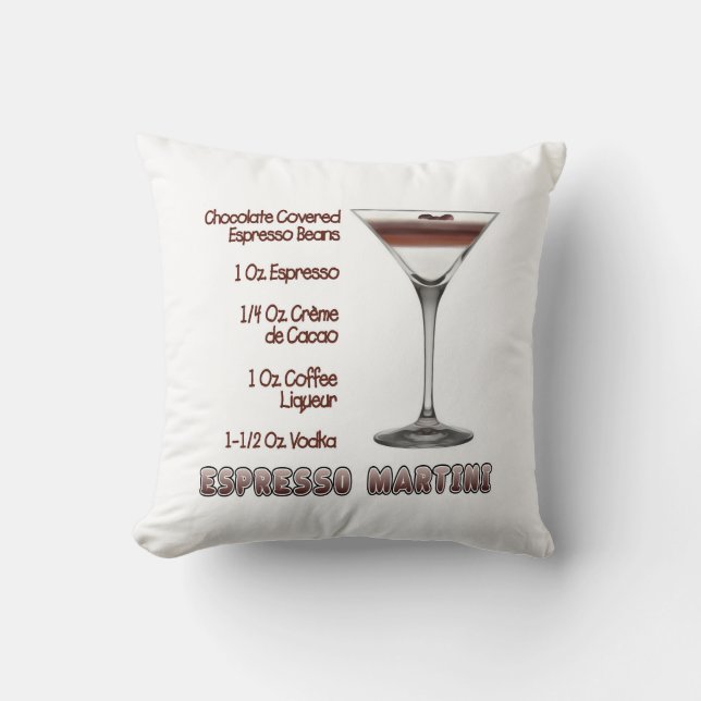 Espresso Martini Cocktail Recipe Art Kussen (Voorkant)