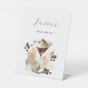 Espresso Martini Feest Favorieten Bord Reclamebord Met Voetstuk