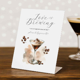Espresso Martini Feest Tafelbord Signaal Reclamebord Met Voetstuk